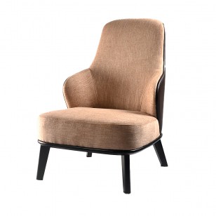 萊斯利扶手椅/簡約休閑躺椅/現代皮布單人梳化椅