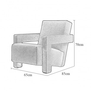 烏得勒支扶手椅/現代布藝單人梳化椅/簡約靠背