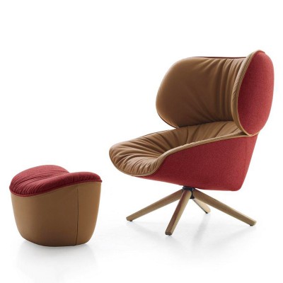 塔巴樓椅/簡約布藝單人梳化椅/現代皮布休閑躺椅