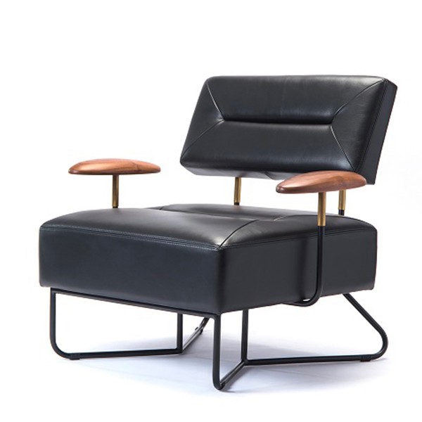 QT椅/輕奢單人布藝梳化椅簡約現代皮藝休閑躺椅