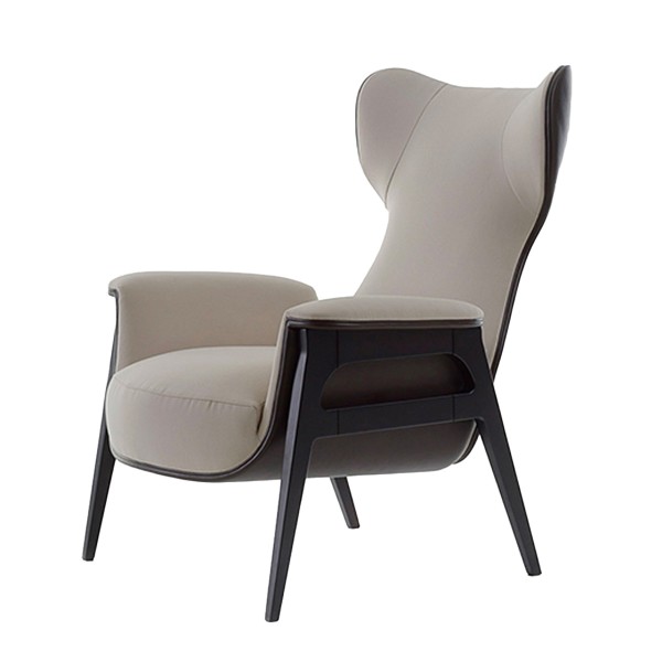 芬迪椅/簡約單人皮布梳化椅現代休閑椅