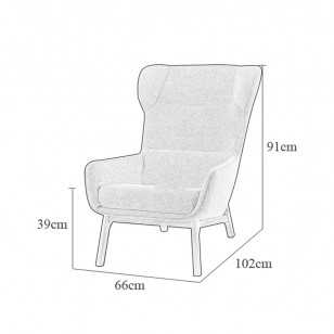 宽靠背休闲椅北欧实木布艺单人沙发椅/简约现代扶手躺椅