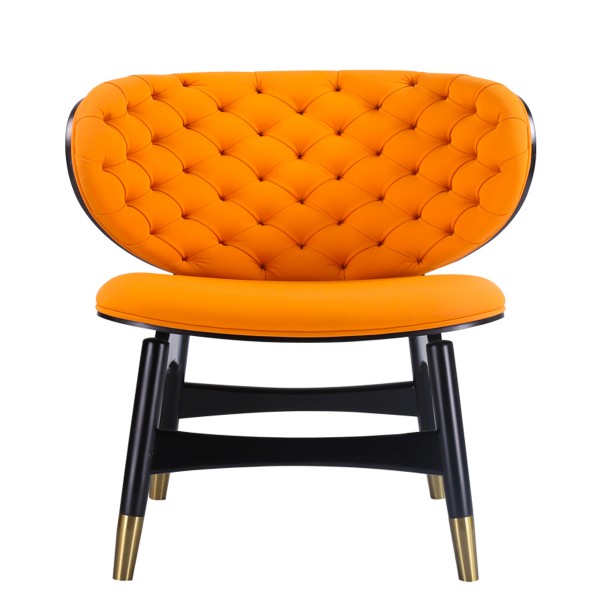 達爾馬休閑椅/輕奢布藝單人梳化椅/簡約現代實木椅