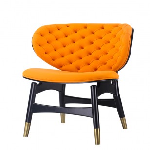 達爾馬休閑椅/輕奢布藝單人梳化椅/簡約現代實木椅