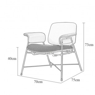 包豪斯扶手椅/簡約皮布靠背椅子現代金屬休閑椅