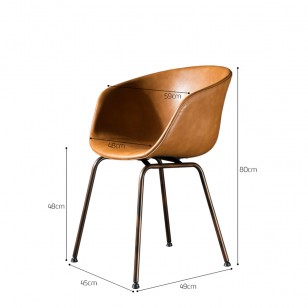 北歐輕奢皮餐椅家用現代簡約靠背書桌凳網紅椅子工業風咖啡廳桌椅-A款
