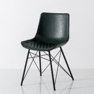 北歐輕奢皮餐椅家用現代簡約靠背書桌凳網紅椅子工業風咖啡廳桌椅-D款