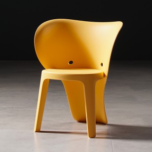 北歐創意彩色兒童餐椅後現代塑料靠背學習椅幼兒園休閑寶寶親子椅-大象椅