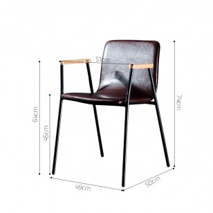 北歐loft鐵藝椅工業風家用靠背皮餐椅現代簡約創意辦公洽談扶手椅