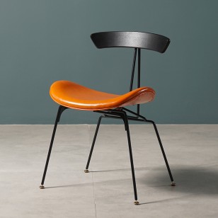 關於白工業風復古輕奢餐椅現代簡約家用休閒皮椅螞蟻椅子靠背凳子