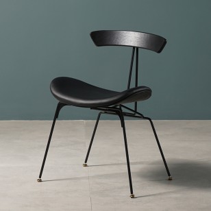 關於白工業風復古輕奢餐椅現代簡約家用休閒皮椅螞蟻椅子靠背凳子