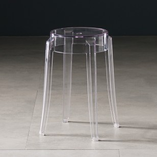 北歐透明小凳子家用客廳休閒亞克力圓凳簡約現代創意水晶塑料矮凳