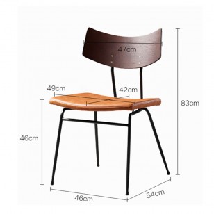 關於白復古真皮餐椅家用靠背輕奢餐桌椅北歐書桌凳子實木洽談椅子