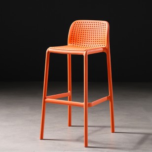 現代簡約高椅子創意吧檯椅家用塑料靠背高腳凳北歐戶外咖啡廳吧椅
