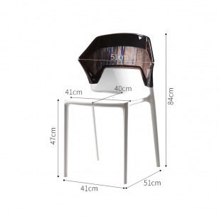 北歐靠背餐廳椅子休閒塑料透明餐椅家用現代簡約創意戶外洽談凳子