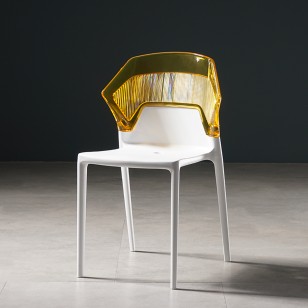 北歐靠背餐廳椅子休閒塑料透明餐椅家用現代簡約創意戶外洽談凳子