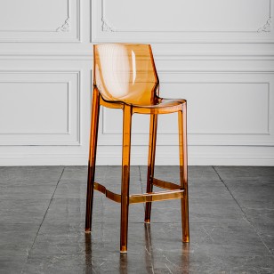 北歐家用靠背高椅子透明吧檯椅現代簡約亞克力高腳凳創意網紅吧椅