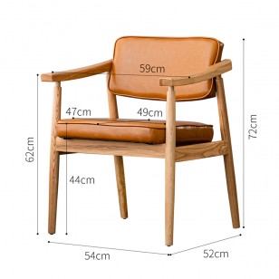 北歐實木輕奢皮餐椅家用簡約靠背書桌凳子咖啡廳餐廳休閒洽談椅子