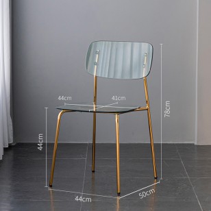 北歐透明椅子靠背家用簡約水晶凳子鐵藝化妝椅亞克力餐椅