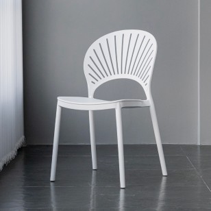 北歐貝殼餐椅家用簡約現代塑料加厚餐桌椅子經濟型休閑創意靠背椅