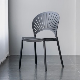 北歐貝殼餐椅家用簡約現代塑料加厚餐桌椅子經濟型休閑創意靠背椅
