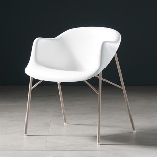 北歐創意扶手餐椅家用靠背化妝椅簡約現代奶茶店個性休閑塑料凳子