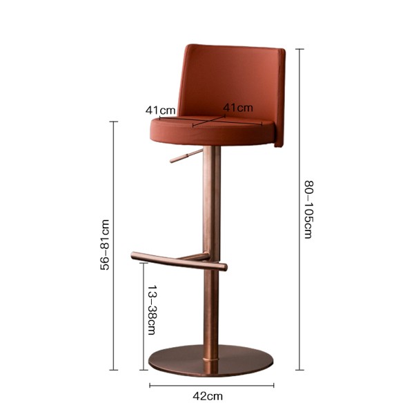 北歐升降吧檯椅現代簡約靠背不銹鋼酒吧椅子創意個性收銀台高腳凳