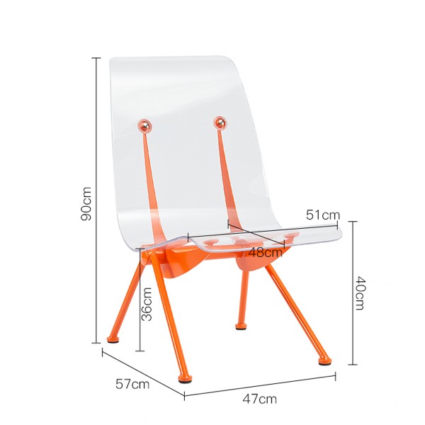家用透明餐椅輕奢現代簡約亞克力休閒靠背椅水晶凳子