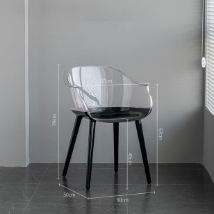北歐透明椅子家用現代簡約塑料化妝椅設計師靠背餐椅書房書桌凳子