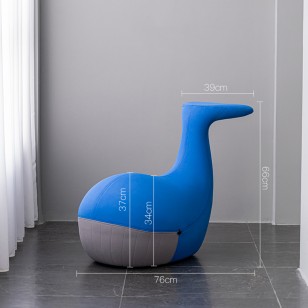北歐鯨魚兒童椅子家用寶寶卡通動物座椅幼兒園設計師塑料儲物矮凳