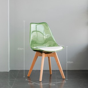 北歐透明椅子家用簡約休閒網紅化妝椅實木靠背凳子書桌用水晶餐椅