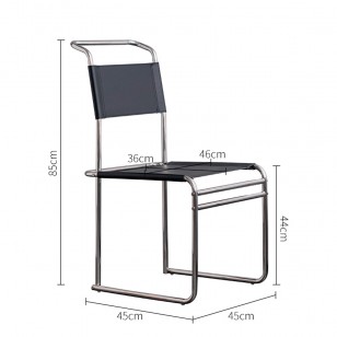 北歐馬鞍皮餐椅家用輕奢不銹鋼靠背凳子書桌用設計師簡約餐桌椅子