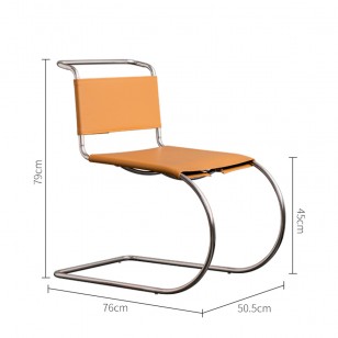 北歐中古不鏽鋼餐桌椅子靠背馬鞍皮輕奢餐椅家用現代簡約書桌凳子