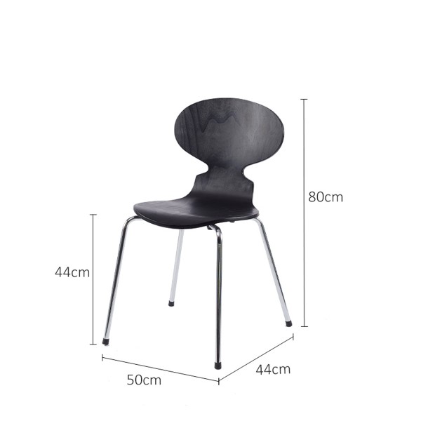 中古螞蟻餐椅家用設計師鐵藝餐桌椅子靠背輕奢書房凳子書桌用-B款