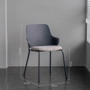 北歐塑料餐椅家用現代簡約奶茶店靠背休閑椅