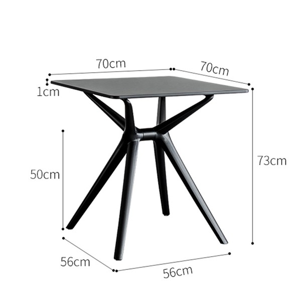 北歐餐桌家用小戶型塑料方桌現代簡約餐廳吃飯桌子休閑洽談桌正方桌