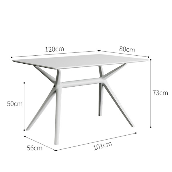 北歐餐桌家用小戶型塑料方桌現代簡約餐廳吃飯桌子休閑洽談桌長方桌