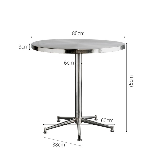 關于白工業風不鏽鋼餐桌家用小戶型金屬飯桌簡約現代戶外圓形桌子