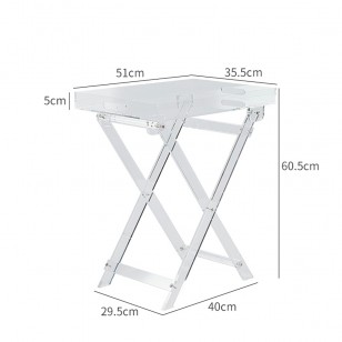 北歐亞克力方桌小桌子家用戶外簡易創意透明置物架折疊桌