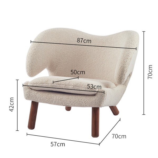 北歐單人梳化椅輕奢小戶型客廳羊羔絨網紅單椅設計師陽台休閑椅子