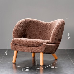 北歐單人梳化椅輕奢小戶型客廳羊羔絨網紅單椅設計師陽台休閑椅子