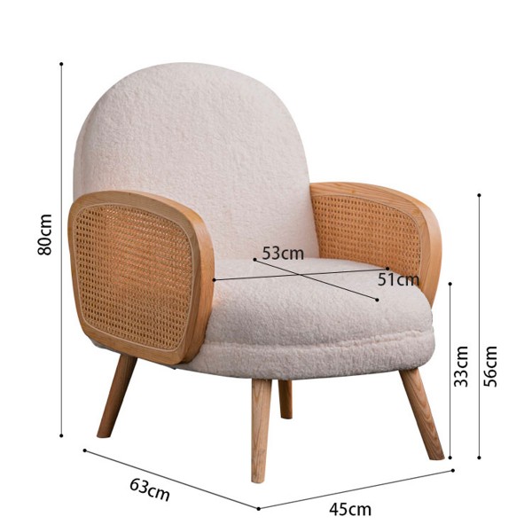 北歐單人梳化椅家用小戶型客廳布藝網紅單椅籐編復古陽台休閒椅子