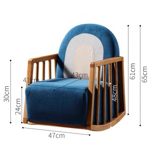 北歐兒童休閑搖搖椅家用客廳寶寶實木梳化椅簡約現代臥室靠背椅子