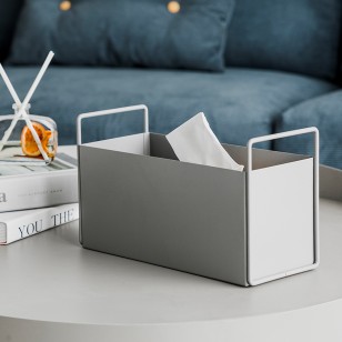 北歐客廳桌面整理收納盒家用多功能鐵藝儲物盒簡約創意零食置物筐