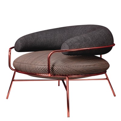 德梅迪奇梳化椅輕奢鍍金布藝單人簡約扶手休閑躺椅