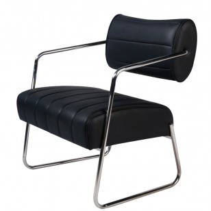 波拿巴椅/簡約現代皮藝梳化椅中古風不鏽鋼休閑椅