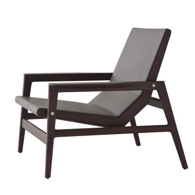 伊帕內瑪扶手椅北歐黑胡桃木休閑躺椅單人梳化椅