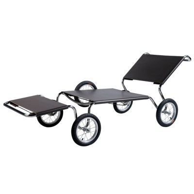 布勞耶躺椅簡約創意不鏽鋼滑輪皮藝梳化椅