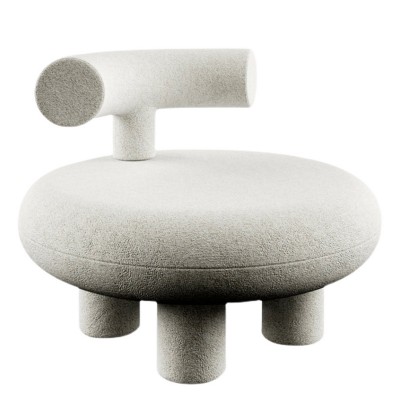 休閑梳化椅簡約現代羊羔絨布藝懶人梳化