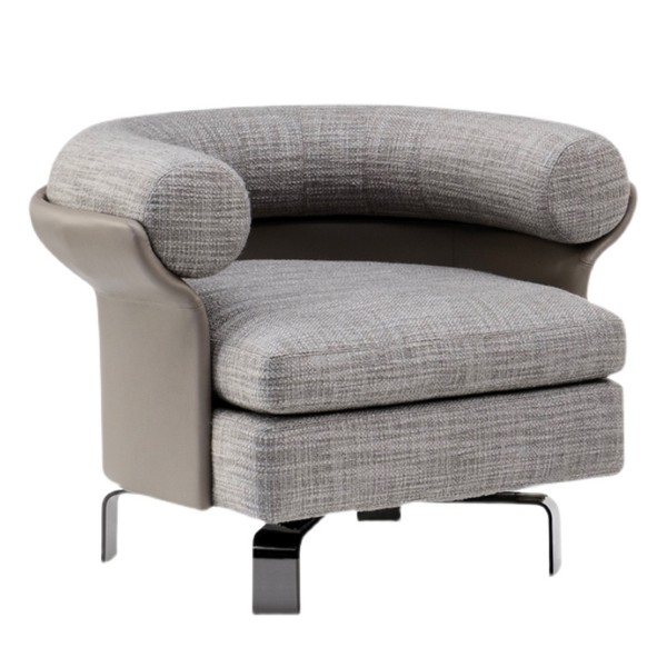 馬蒂亞扶手椅簡約旋轉休閑梳化椅現代布藝椅子
